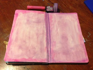 Pink-Faber-Castell-Gelatos-Art-Journal-Layout-Tim-Holtz-Distress-Ink